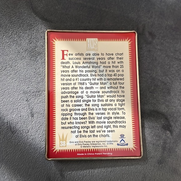 Elvis Gold Metallic Impression Collector Cards and Elvis Commemorative Book - Picture 5 of 12